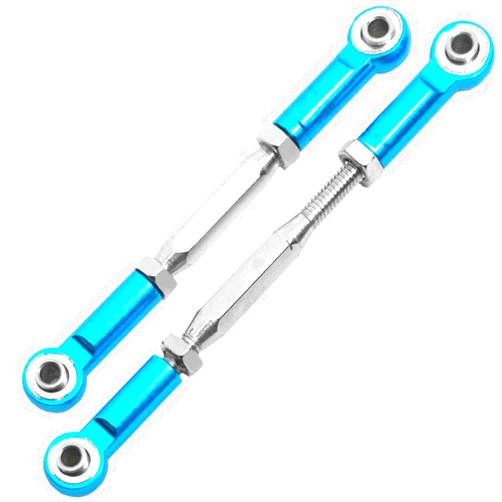Share Goo 2PCS ShareGoo RC Front Rear Metal Steering Servo Link 70-90mm Turnbuckles Camber Linkage Rod Ends Compatible with Traxxas Slash 4x4 5807 Stampede HQ727 1/10 RC Car,Blue
