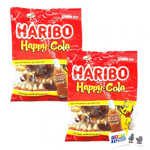 Gosu Toys Haribo Happy Cola Gummi Candy Share Size (2 Pack) with 2 Gosutoys Stickers