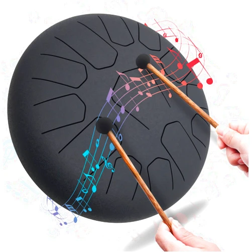 LEIMO KPARTS Steel Tongue Drum,12 Inch 13 Note Tank drum percussion instrument,C Key Handpan Drum with Drum Mallets Carry Bag,Beautifully Designed and Peaceful Sound
