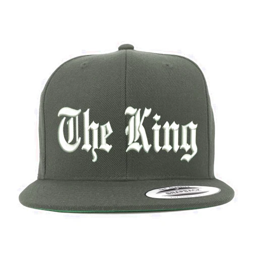 Trendy Apparel Shop The King Old English Embroidered Flatbill Snapback