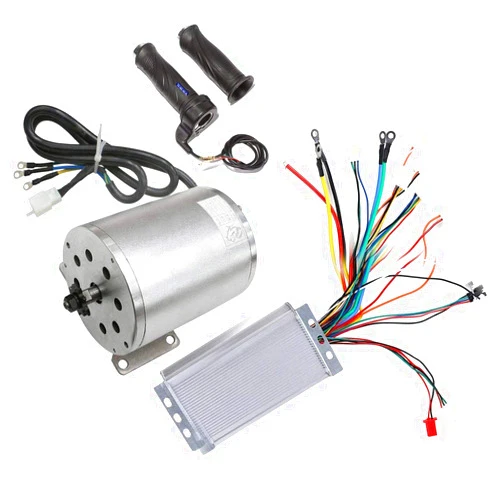 WPHMOTO 48V 1800W Brushless Electric Motor and Controller with Throttle Grip Set for Go Kart Scooter e-Bike Motorized Bicycle ATV Moped Mini Bikes