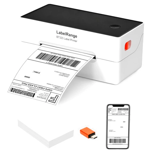 LabelRange Ecommerce Label Printer 4x6, Thermal Shipping Label Printer, Support Amazon, Ebay, USPS, Pirate Ship, Bluetooth and USB Connection