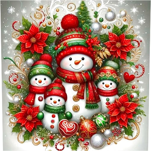 Paintcolor Christmas Stamped Cross Stitch Kits - Needlepoint Counted Cross Stitch Kits for Beginner Adult Crossstitching Printed Dimensions Snowman Patterns Stitch Embroidery Kits Arts and Crafts