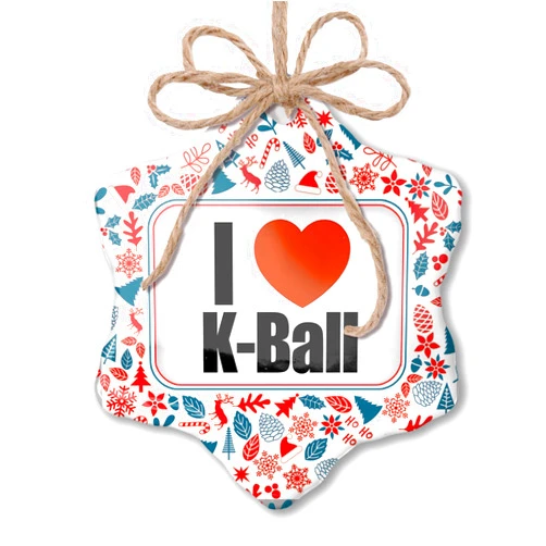 NEONBLOND Christmas Ornament I Love K-Ball Red White Blue Xmas