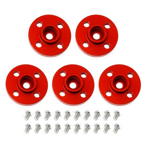 SQXBK 25T Servo Arm 5PCS 25T Round Type Servo Horn Robot Arm Aluminum Alloy CNC Standard Metal Rocker Servo Accessories Disc Steering Arm for RC Model Car Robot Boat Airplane Red