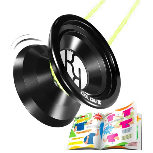 KOOL KRAFTS Professional Responsive Yoyo Kit, Premium Alloy Yoyo for Kids and Beginners with Easy-to-Follow Top 25 Tricks Book, Yoyo Glove, Storage Sack, 10 Colored Strings, and Bearing Tool, Great Gift for Boy.