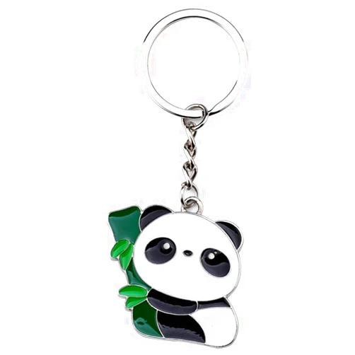 ODETOJOY Ski Panda Keychain Charm for Girls Panda Keyring Gift Key Chains Panda Bear Winter Olympic China Souvenir (Panda with bamboo)