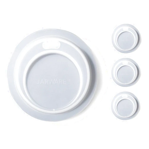 Jarware Translucent 82670 Regular Mouth Drink Lid, Set of 4, Without Straws