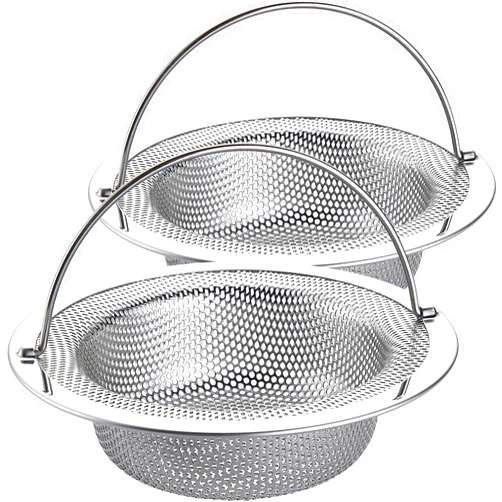 LASSHSWA Kitchen Sink Strainer Stainless Steel, Kitchen Sink Drain Strainer with Handle, Sink Strainers with Large Wide Rim 4.5