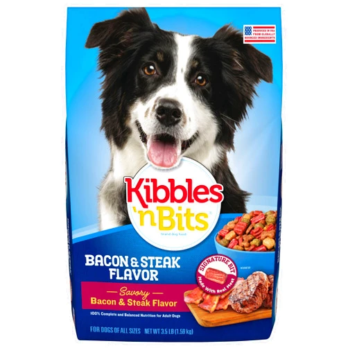 Kibbles 'n Bits Savory Bacon & Steak Flavor Dry Dog Food, 3.5 lb. Bag