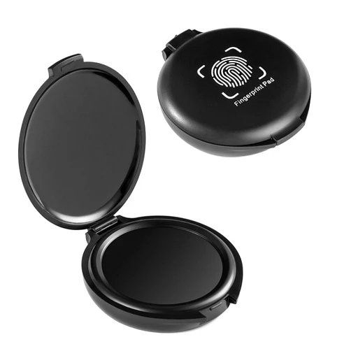 Gjinxi Fingerprint Ink Pads 2 Pcs Thumbprint Stamp Labels Indexes Inkpad Seal Impression Inker Portable Ink Pads Fit Notary Supplies Identify Security ID Fingerprint Cards Office (Black)