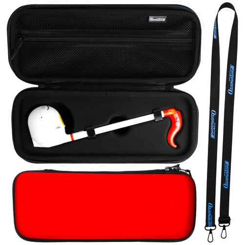 Otamatone Official Case for Otamatone (Regular - 10.7 inch) Musical Instrument Toy Synthesizer Hard Shell Cover, Smooth Fitted Protective Interior with Official Logo Strap, Inner Zipper Pouch (Red)