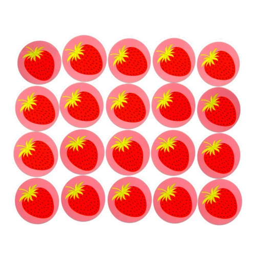Novel Merk Strawberry Fruit & Berry Vinyl Stickers - 2” Round Individual Decals for Laptop, Water Bottle, Party Favors, & Decor - Adheres to Clean Surfaces & Waterproof (20 Pack)