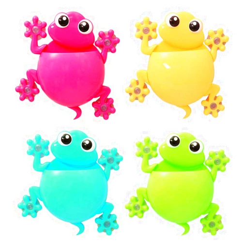 Hemoton Kids Toothbrush Toothpaste Holder Wall Mounted Cute Cartoon Frog Shaped Suction Cup Bathroom Storage Organiser for Decorations