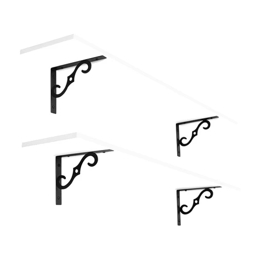DINZI LVJ Long Wall Shelves, 39.4 Inch Large Floating Shelves Set of 2, Wide Display Shelf Wall Mounted with Brackets, Easy Hanging for Living Room, Toilet, Office, Bedroom, White