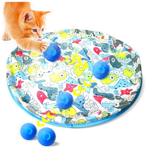 Zelikovitz Interactive Cat Toy Ball, Fast Rolling in Pouch, Motion Activated, Hide and Seek, Indoor Exercise