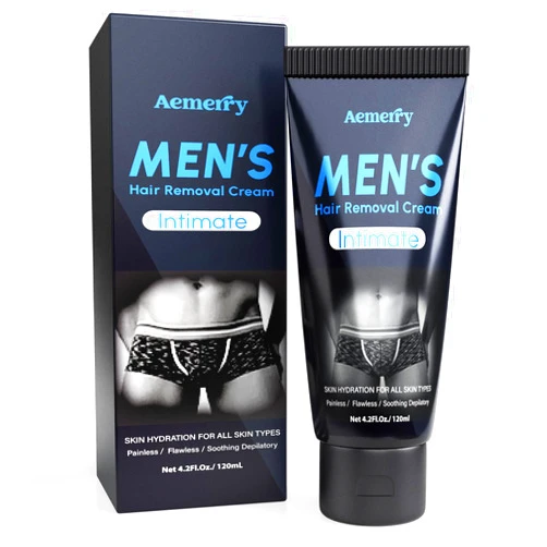 Aemerry Intimate Hair Removal Cream for Men: Effective Painless Flawless Depilatory Cream for arms legs chest and Pubic Area - Suitable for All Skin Types
