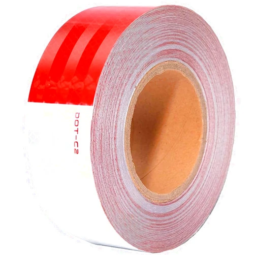 SWRT 2 Inch x 160 Feet DOT-C2 Reflective Tape Red White Reflective Tape Outdoor Waterproof Conspicuity Strong Adhesive Reflector Tape Warning Safety Reflective Tape for Vehicles Trailers Boats Signs