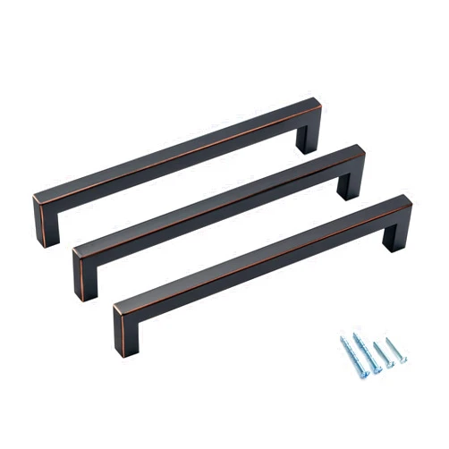 Aibeli 10 Pack 8 Inch Oil Rubbed Bronze Drawer Pulls Square Cabinet Handles Stainless Steel Dresser Pulls Cupboard Bar Pulls Cabinet Hardware Kitchen Handles Hole Center 203mm