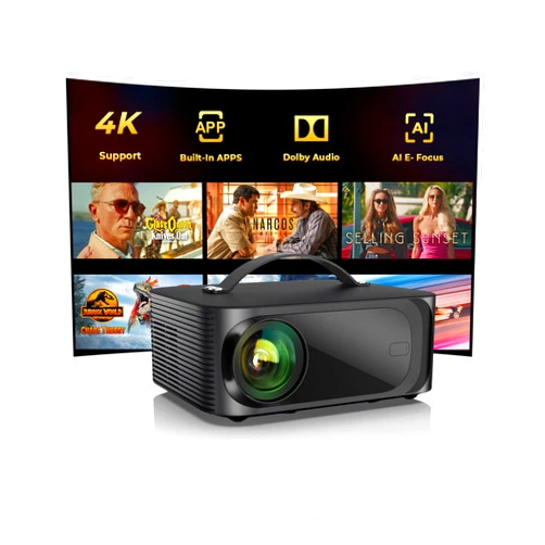 ONOAYO Projector-4K with WiFi and Bluetooth:[2000 ANSI/AI Auto Focus/Built-in APPs]Outdoor-Projector Smart TV OS 2.0 & DoIby, Portable Proyector Compatible with Netflix/YouTube/PrimeVideo, ONOAYO ONO3Pro 2.0