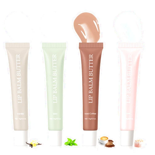 Sokgo Summer Lip Glossy Butter Lip Balm, Lip Gloss Set, Soothing Lip Skincare, Instant Moisture, Lightweight, Nourish, Hydrate, Moisturizing Tint, Non-Sticky, Long-lasting (4Colors, Large)