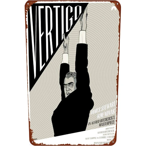 TINSAEGE Metal Tin Sign VERTIGO | Decorative Signs and Plaques for Your Home Bar, Club, or Wall Decor - 8 x 12 inches