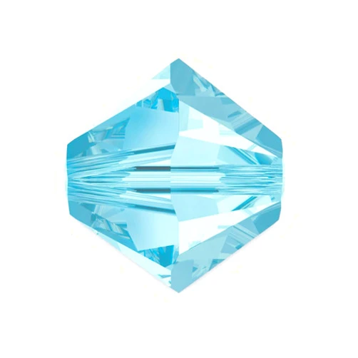 Adabele 100pcs Adabele Austrian 4mm (0.16 Inch) Small Faceted Loose Bicone Crystal Beads Aquamarine Blue Compatible with Swarovski Crystals 5301/5328 SSB410