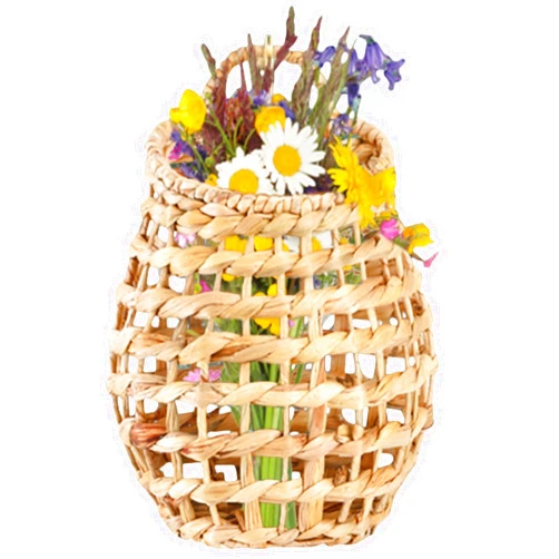 ZAVOOS Front Door Basket, Wall Mounted Woven Water Hyacinth Hanging Basket, Large Boho Decor Flower Storage Plants Organizer for Home, Garden, Farmhouse