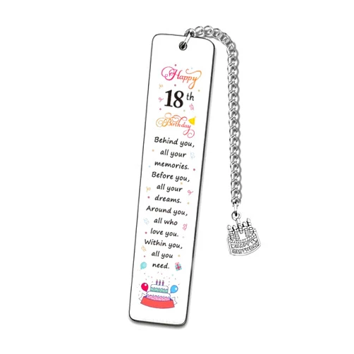 RFTWXHPN Happy 18th Birthday Gift Bookmark for Boy Girls 18 Birthday Gifts for Women Men Behind You All Your Memories Book Marks for BFF Readers Bookworm 18 Year Old Birthday Gift