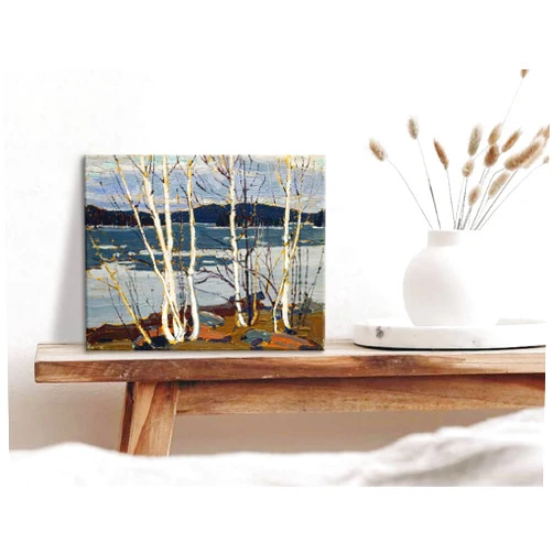 JiazuGo Framed Wall Art Decoration,White Birch Tree Canvas Wall Art Vintage Forest Painting Landscape Modren Minimalist Nature Abstract Picture for Living Room Bedroom Farmhouse Country Artwork 8