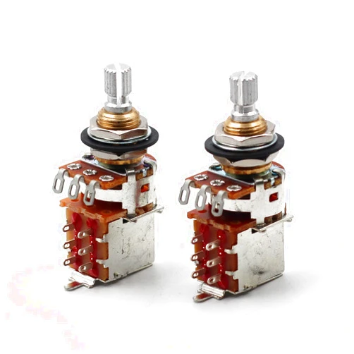 The Art Of Tone 500k Pots for Guitars, Push Pull Guitar Pots, Bourns Potentiometer, Short Split Shaft, Audio taper, The Art of Tone, Pair (2X)