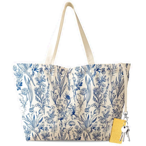 Miss Adola Large Tote Bag for Women - Aesthetic Cute Big Canvas Bags with Zipper Cotton Shoulder Bag for Gym, Travel, Work