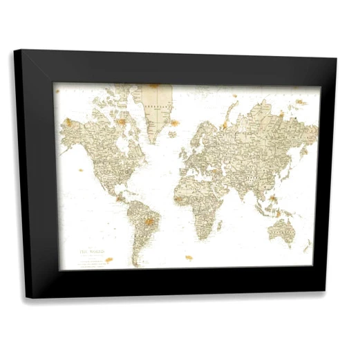 ArtDirect - Miller, Sara Zieve 18x13 Black Modern Framed Art Print Titled: The World is Your Oyster No Words