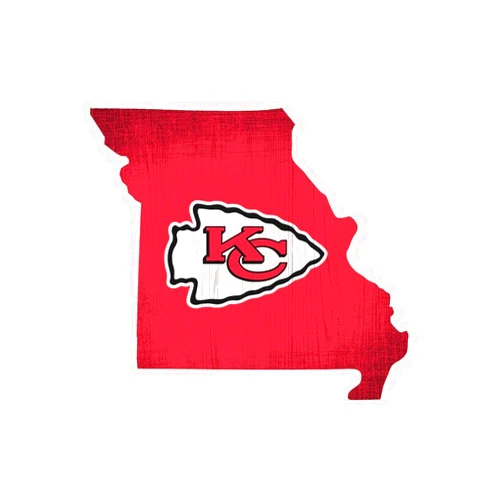Fan Creations Kansas City Chiefs Wood Sign 12 Inch State Shape Design