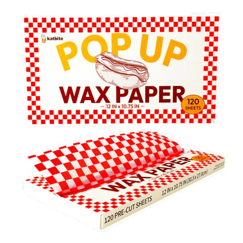 Katbite 120 Sheets Christmas Pop-Up Dry Grease-Resistant Checkered Deli Paper, 12x10.75