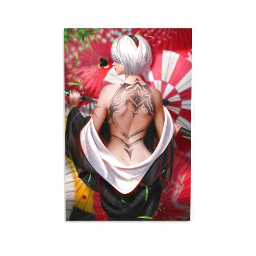 Generic NieR Automata 2b Poster Decorative Painting Canvas Wall Art Living Room Posters Gifts Bedroom Painting 12x18inch(30x45cm)
