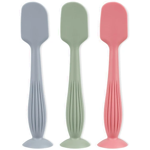 Mintlyfe 3 Pieces Diaper Cream Applicator Set - Soft Silicone Baby Butt Brush with Suction Base, Baby Butt Spatula, Full Size - Newborn Baby Essentials (Color 4)
