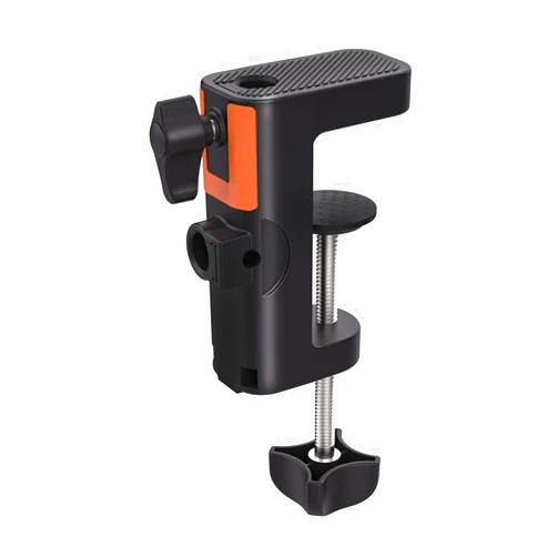 LILANZo Table Clamp Mount for Microphone Stand, 2-in-1 Mic Boom Arm Clamp Table C Clip for Desktop Overhead Camera Tripod Mic Stand Lamp Base, Fits Up to 2.56 inch 6.5cm Desktop Thickness, 1 PCS