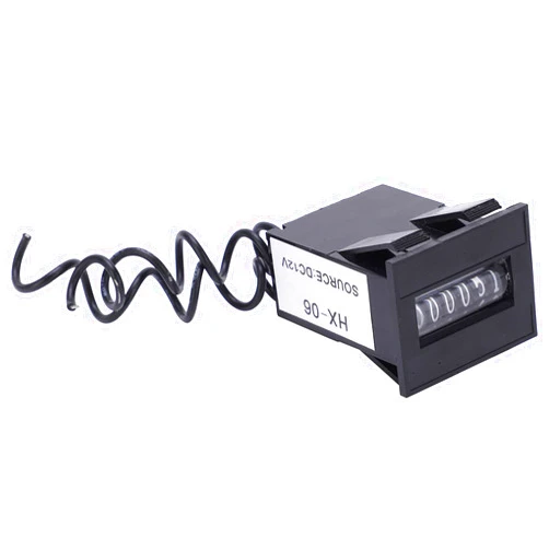 Denash Electronic Pulse Counter, Electromagnetic Counter 6 Digit Industrial Totalizer LY 06 Fixed Installation with Screw for Industry for Cumulative Recording (12V)