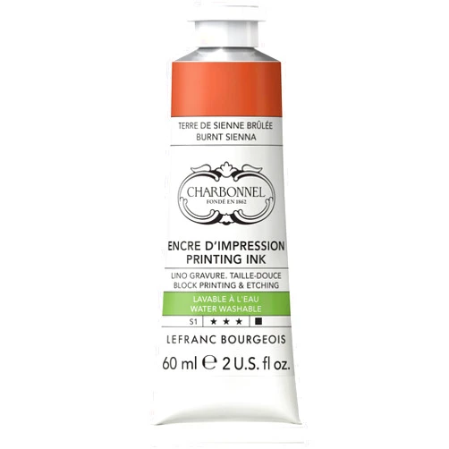 Lefranc Bourgeois Charbonnel Professional Printing Waterwashable Ink, 60ml (2-oz) Burnt Sienna