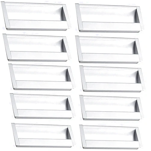AthuAh Recessed Pulls, Sliding Door Handles Aluminum Alloy Recessed Square Handle Silver Metal Hidden Handle, for Drawers, Cabinets, Wardrobes, with Screws (Hole Distance 96mm, 4PCS) ( Color : 10pcs , Size :