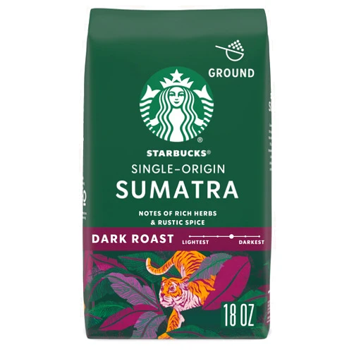 Starbucks Ground Coffee, Dark Roast Coffee, Sumatra, 100% Arabica, 1 bag (18 oz)