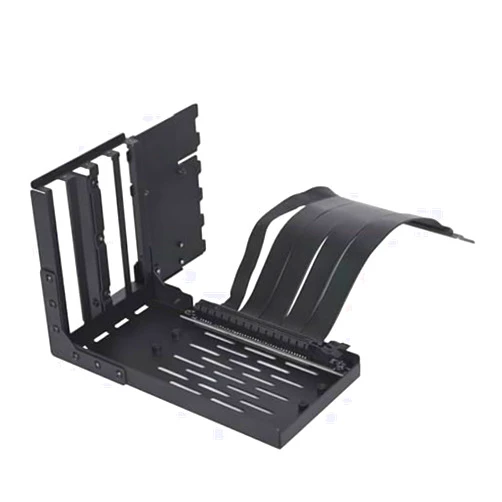 Lian Li Accessory Universal 4-Slots Vertical GPU Card Holder Kit Black, Premium Gen 4 Riser Cable PCI-E 4.0 x16-200mm, PCIe 3.0 Compatible, Compatible with E-ATX,ATX Case (VG4-4-V2X)