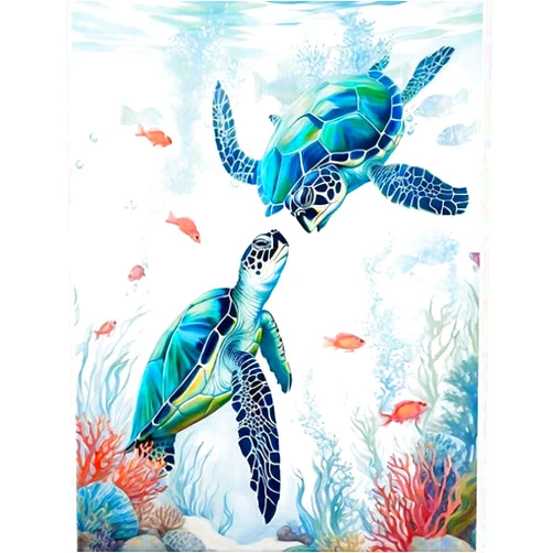 EIBEILI Diamond Painting Kits for Adults, Ocean Nautical Turtle 5D Diamond Art Kits for Beginner DIY Full Drill Diamond Dots Crystal Craft Kits for Home Wall Decor Gifts 11.8x15.7 inch