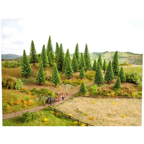 Noch 26825 – Model Spruce, 25 pcs, 5 14 cm High