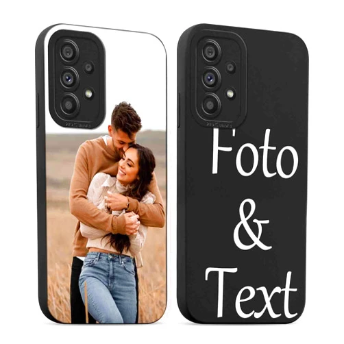 Eouine Custom Photo Text Phone Case for Samsung Galaxy A35 5G 6,6'', Personalized Customized for Samsung Case for Friends Family Birthday Gifts Soft TPU Full Protection Black Silicone Funda for Girls