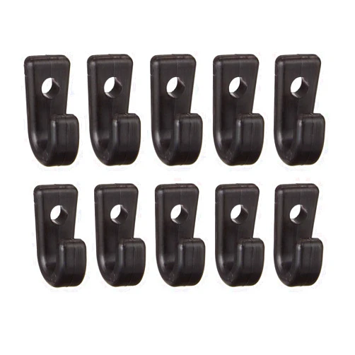 RLECS 10pcs Kayak J Hooks Black Nylon Lashing Hook Bungee J-Shaped Hooks for Safety Kayak Canoe Paddle Board Rowing Boating Accessory