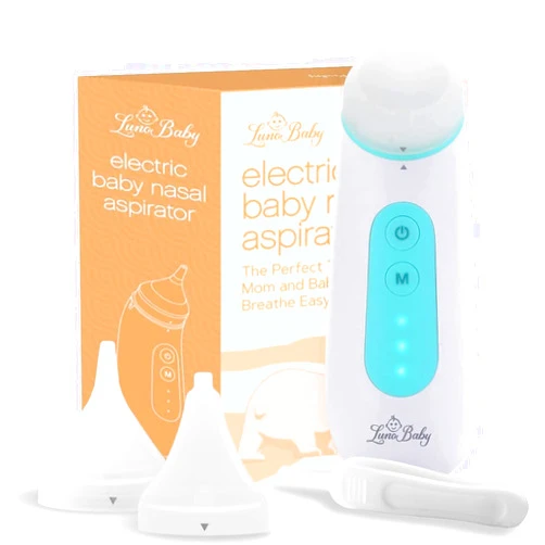 CuteGrin Electric Baby Nasal Aspirator - Nose Sucker Machine for Newborn Infants Toddlers Kids Adults - Automatic Booger Snot Vacuum Cleaner with Adjustable Suction Levels for Mucus Removal