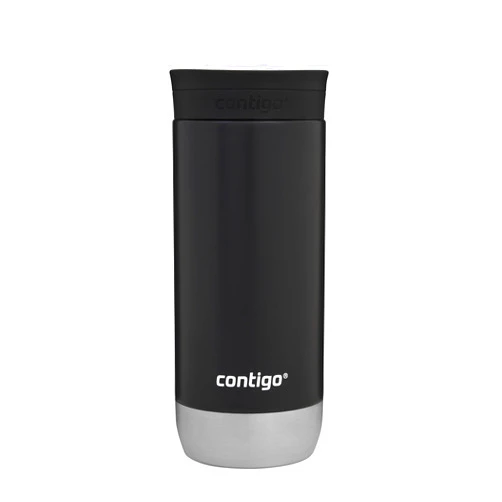 Contigo Huron 2.0 Snapseal Travel Mug | Stainless Steel Thermal Mug | Vacuum Flask | Leakproof Tumbler | Coffee to go Mug with BPA Free Easy-Clean Lid | Licorice | 470 ml