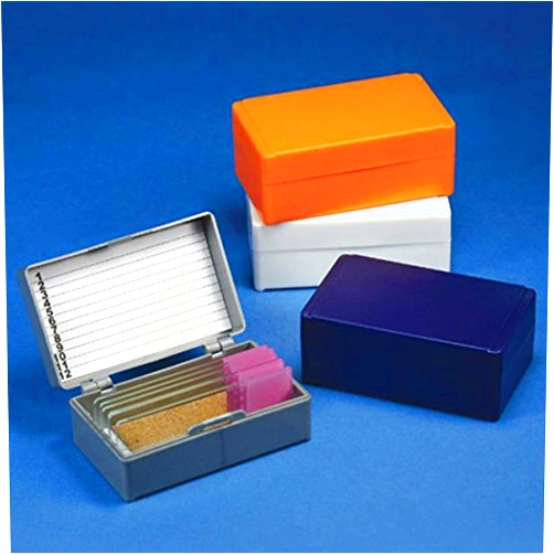 Globe Scientific 513072B ABS Plastic Cork Lined Slide Storage Box for 12 Slides, Blue